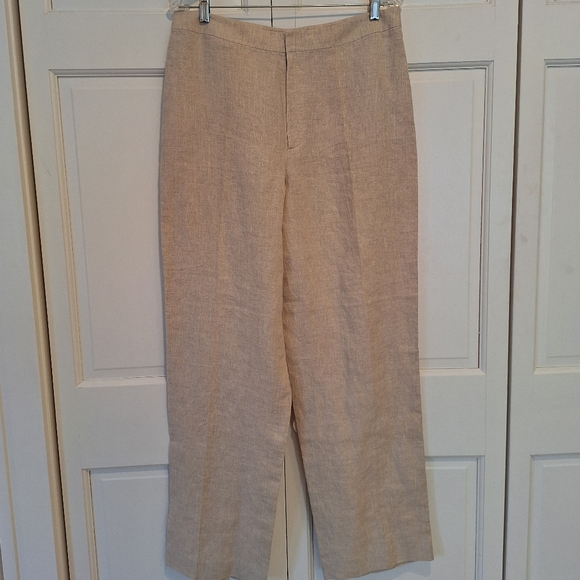 Saks Fifth Avenue Pants - Saks light tan linen straight leg pants